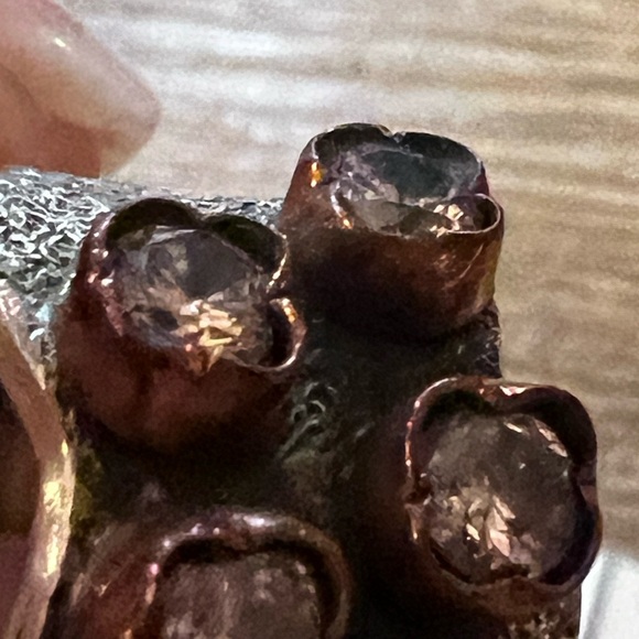 Handmade Vintage Sterling Silver and Copper Gemstone Ring - Picture 10 of 16